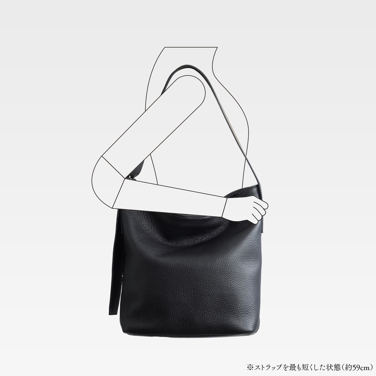 ワンショルダートート　ブラック【予約販売】