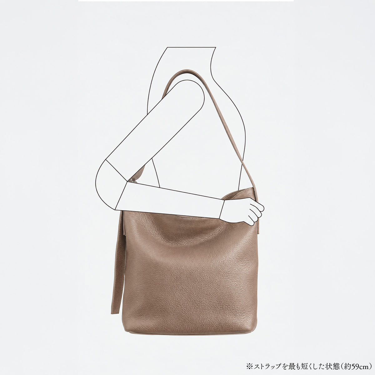 ワンショルダートート　グレージュ【予約販売】