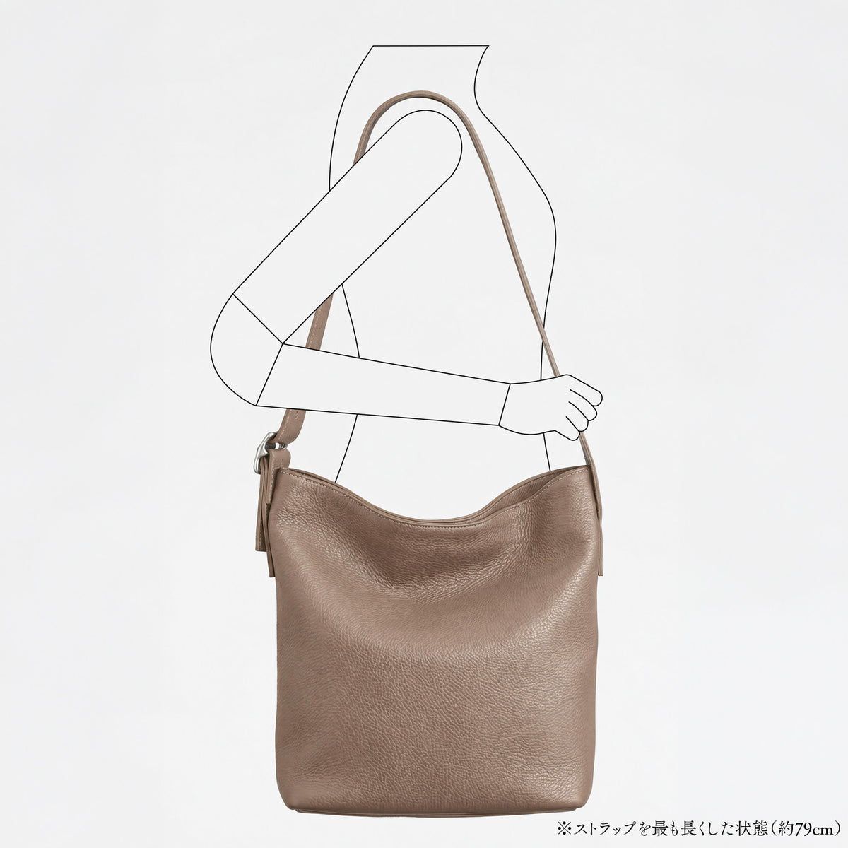 ワンショルダートート　グレージュ【予約販売】